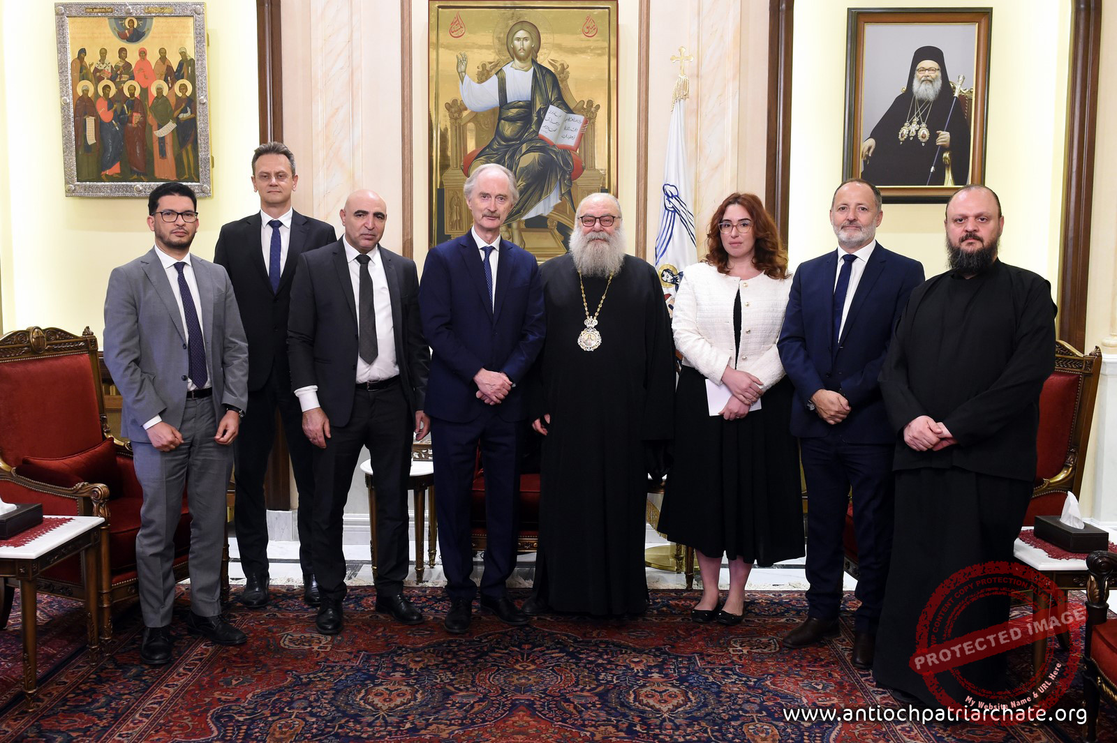 Read more about the article البطريرك يوحنا العاشر يستقبل المبعوث الخاص للأمين العام للأمم المتحدة إلى سوريا